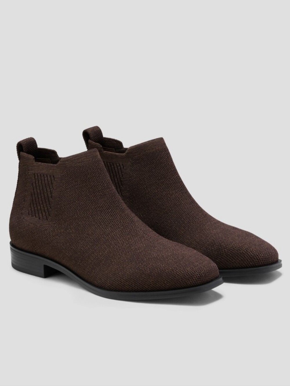 Vivaia Ryan Pro Square Toe Water Repellent Ankle Sock Boots Dark Brown Chelsea